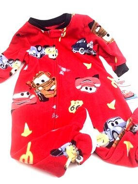Disney Pixar The Cars Pajamas Size 12m Unisex Boys Girls Sleeper Footed Feet Zip